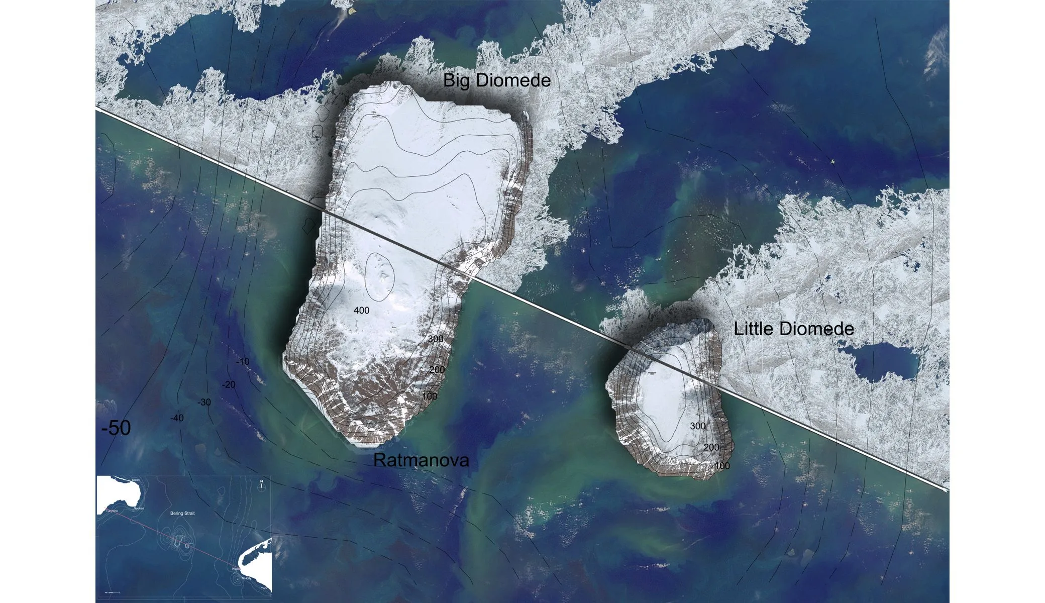 Liaison des continents, Détroit de Béring, mixte à Sibérie, Alaska — OXO Architectes