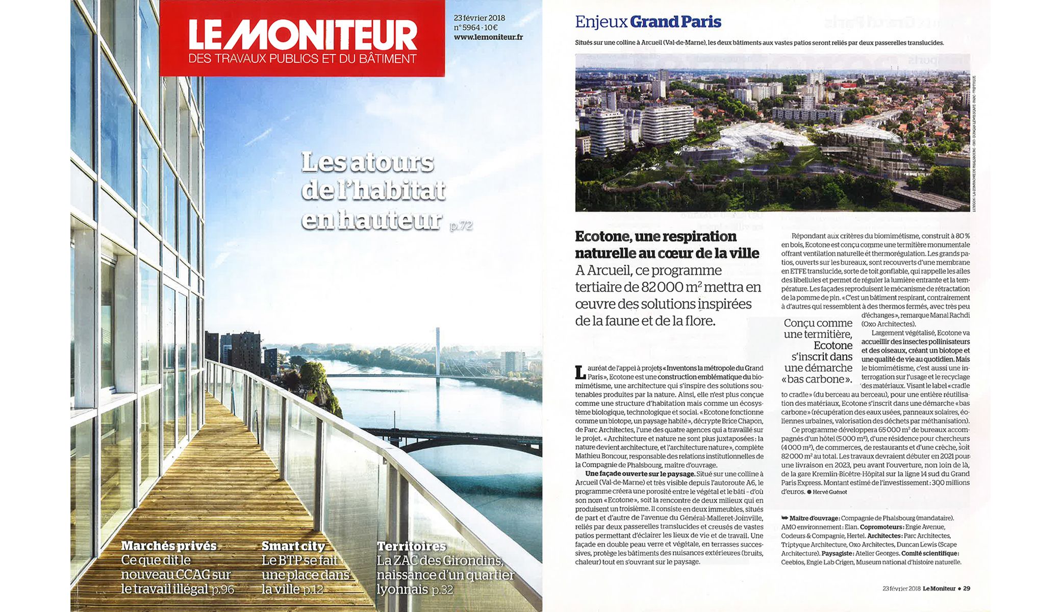 Le Moniteur : "Ecotone a natural breath inside the city"