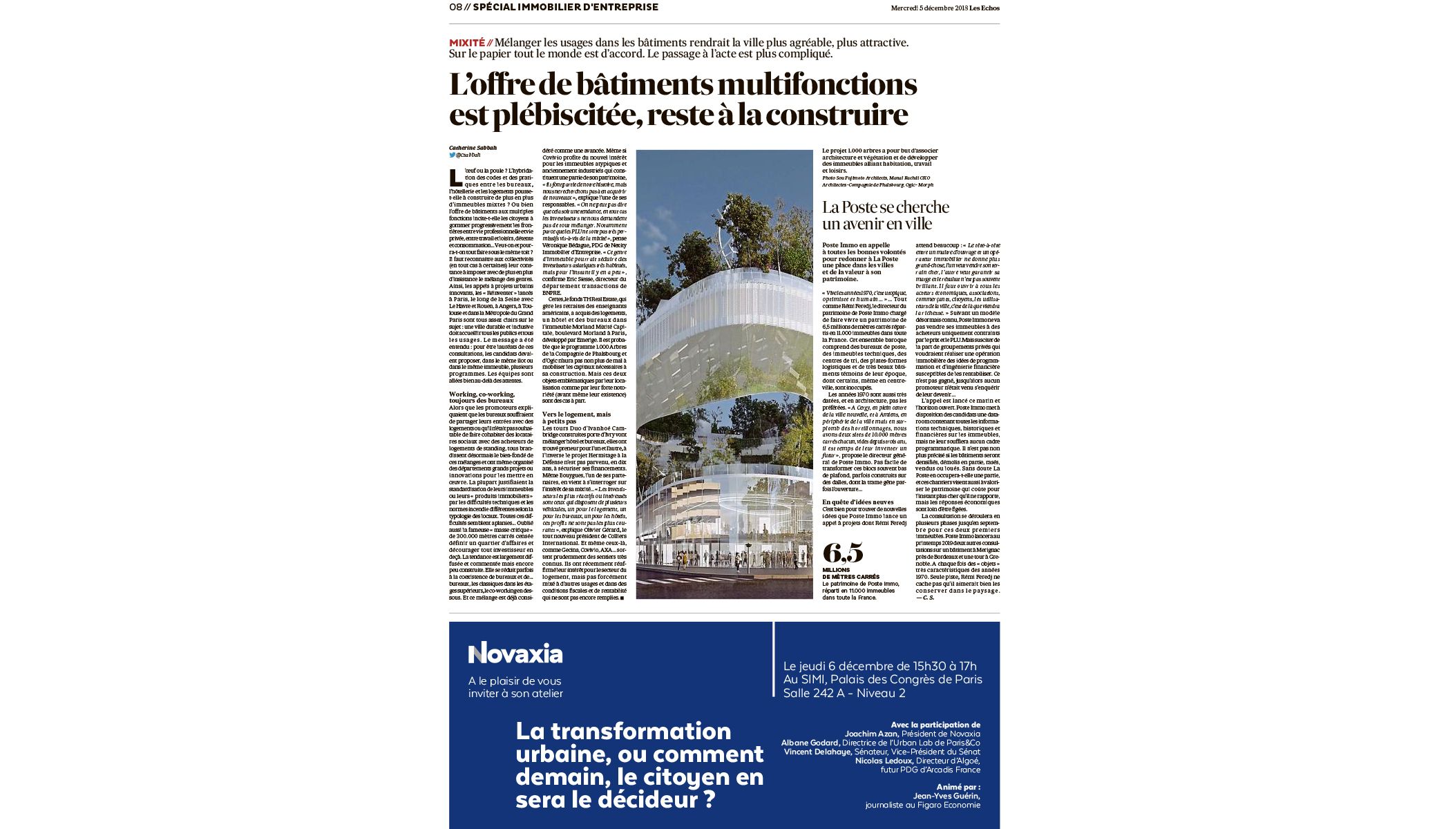 LES ECHOS: Mixing uses within buildings
