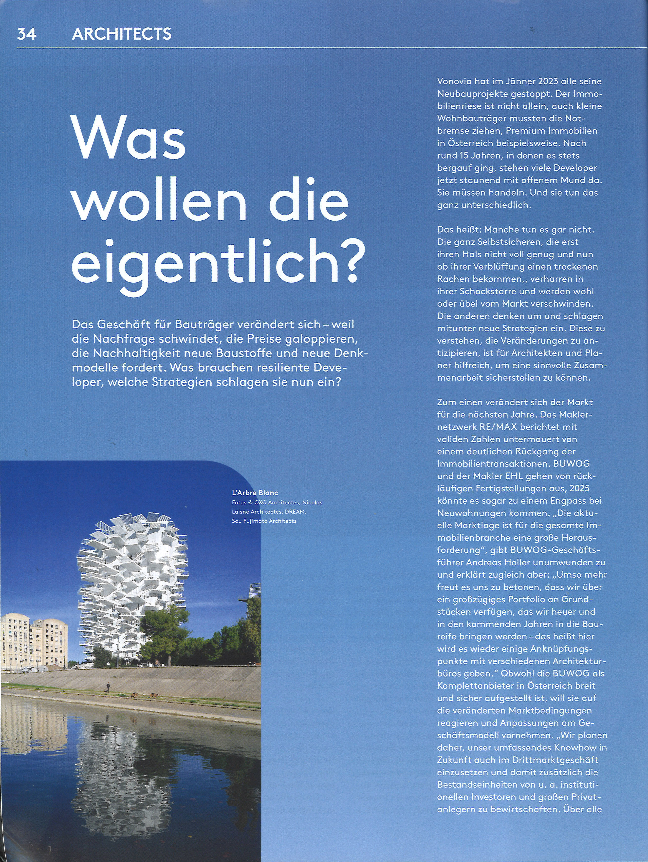 Publication in Architektur Aktuell — L'Arbre Blanc