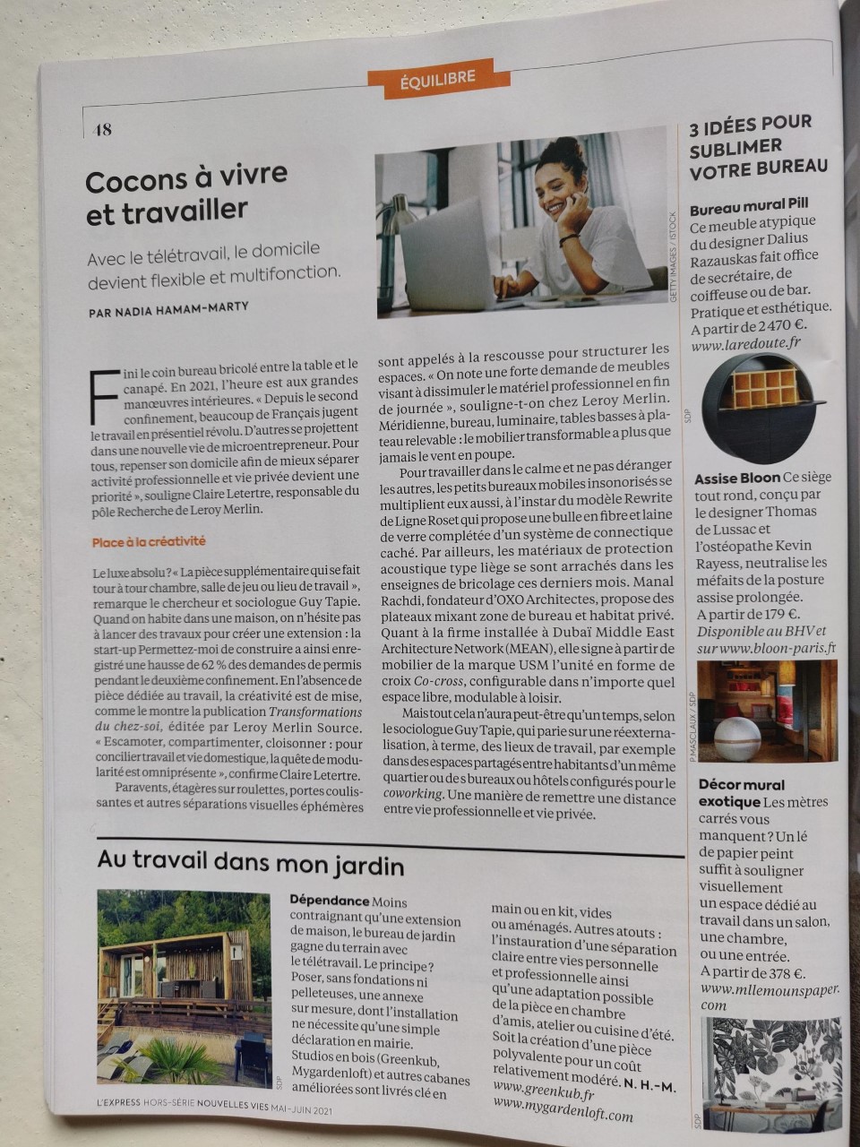 Publication in L'Express Special Edition — OXO Architectes
