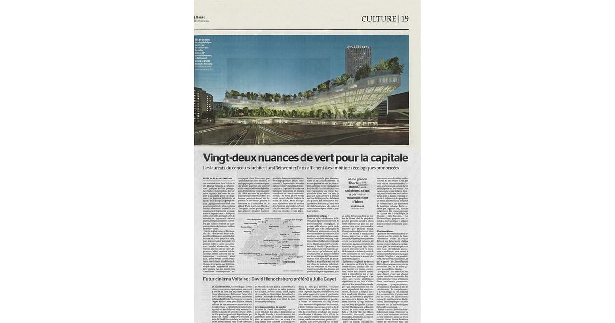 LE MONDE : Vingt-deux nuances de vert pour la capitale