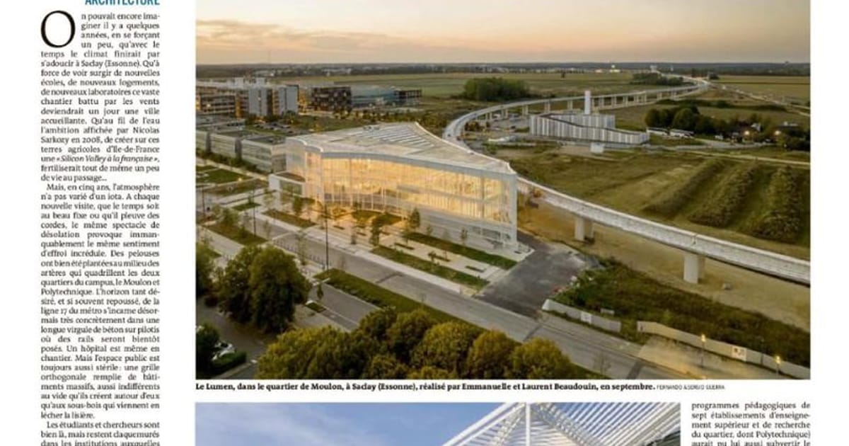 LE MONDE : Le plateau de Saclay au défi de l'urbanité
